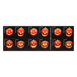 2016 First-Class Forever Stamp - Jack-O'-Lanterns: Round Eyes and Four Teeth