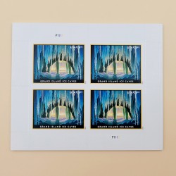 2020 US Grand Island Ice Caves Express Mail Pane of Four Stamps