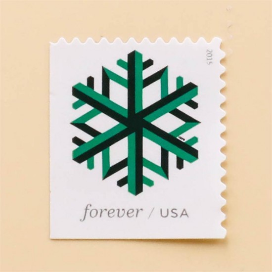 2015 US Geometric Snowflakes Forever Postage Stamps