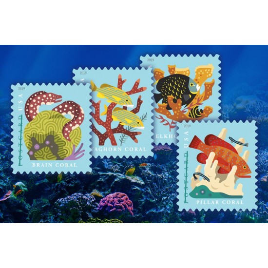 2019 US Coral Reefs Postcard Stamps