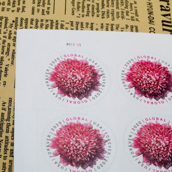 100 pcs -2020 US Global Chrysanthemum Forever Stamps
