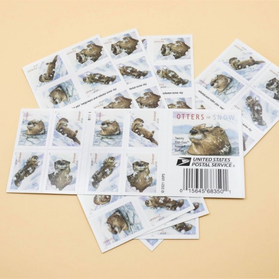 US 2021 Otters in Snow Forever Stamps