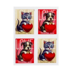 2023 First-Class Forever Stamps - Love: Kitten & Puppy