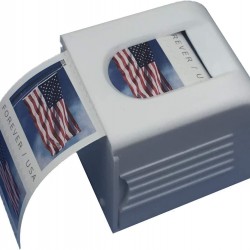 Postage Stamp Keeper Holder Desktop Dispenser Roll Storage (2019 US flag stamps included)